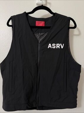 ASRV Black Logo Zip-Up Training Vest